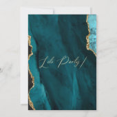 Modern Emerald Gold Geburtstagsparty Einladung (Rückseite)