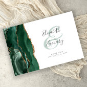 Modern Emerald Green Agate Gold Script Gästebuch
