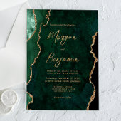 Modern Emerald Green Agate Script Wedding Acryleinladungen