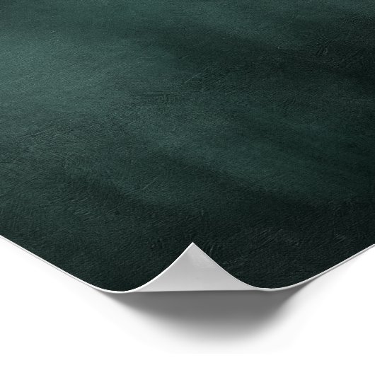 Modern Emerald Green Black Poster (Ecke)
