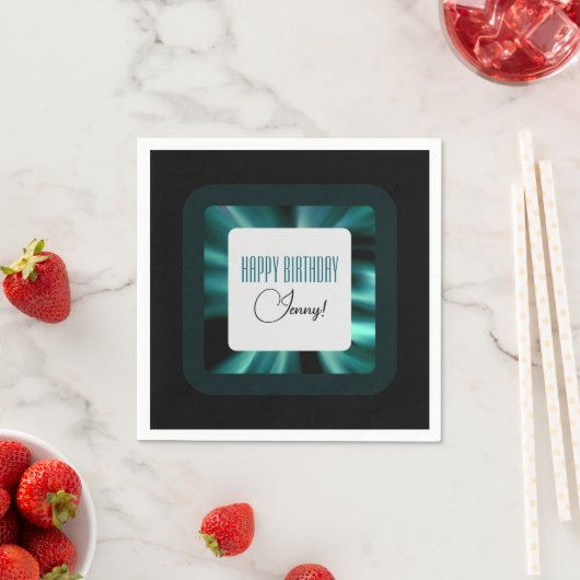 Modern Emerald Green Black und White Serviette (Beispiel)