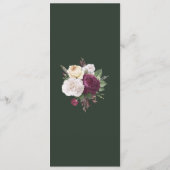 Modern Emerald Green Burgundy Peonies Menu Card Menükarte (Rückseite)