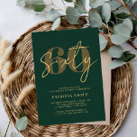 Modern Emerald Green Elegant 60. Geburtstag Einladung<br><div class="desc">Moderne Smaragdgrüne Elegant 60. Geburtstag Einladung. Enthält minimalistische Skriptkalligraphie und fett formatierte Typografie.</div>
