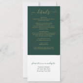 Modern Emerald Green Elegante Gold Script Einladung (Rückseite)