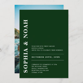 Modern Emerald Green Elegantes einfaches Hochzeits Einladung