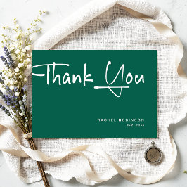 Modern Emerald Green Erwachsenen Geburtstagsparty  Dankeskarte