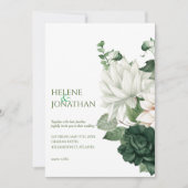 Modern Emerald Green Floral Elegant Boho Wedding Einladung (Vorderseite)