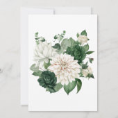 Modern Emerald Green Floral Elegant Boho Wedding Einladung (Rückseite)