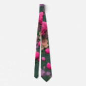 Modern Emerald Green Floral Necktie Krawatte (Rückseite)