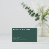 Modern Emerald Green Front and Back Personalized Visitenkarte (Stehend Vorderseite)