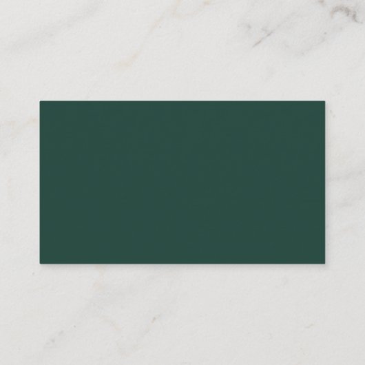 Modern Emerald Green Front and Back Personalized Visitenkarte (Rückseite)