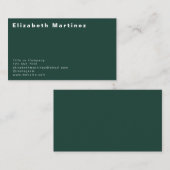 Modern Emerald Green Front and Back Personalized Visitenkarte (Vorne/Hinten)