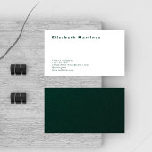 Modern Emerald Green Front and Back Personalized Visitenkarte