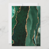 Modern Emerald Green Gold Agate Ivory Wedding Einladung (Rückseite)