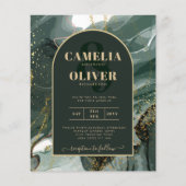 Modern Emerald Green Gold Agate Marble WEDDING (Vorderseite)