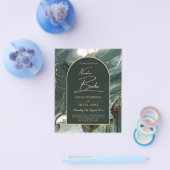 Modern Emerald Green Gold Agate Marble WEDDING Flyer (Einzeln)