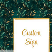 Modern Emerald Green Gold Green Custom Sign Poster