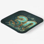 Modern Emerald Green Gold Typography 30th Birthday Pappteller (Gewinkelt)