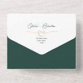 Modern Emerald Green Gold Wedding All In One Einladung (Rückseite)