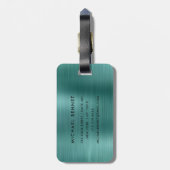Modern Emerald Green Monogram Gepäckanhänger (Rückseite vertikal)