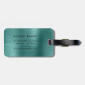 Modern Emerald Green Monogram Gepäckanhänger (Rückseite horizontal)