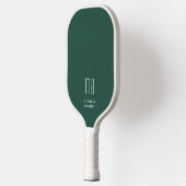 Modern Emerald Green Monogram Pickleball Schläger (Links)