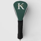 Modern Emerald Green Monogram Script Golf Headcover (Vorderseite)