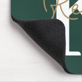 Modern Emerald Green Monogram Script Mousepad (Ecke)