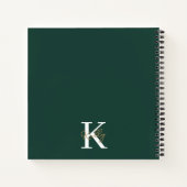 Modern Emerald Green Monogram Script Notizblock (Rückseite)
