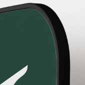 Modern Emerald Green Monogram Script Pickleball Schläger (Linke Seite)