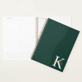 Modern Emerald Green Monogram Script Planer (Anzeige)
