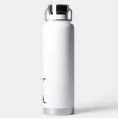 Modern Emerald Green Monogram Script Trinkflasche (Rückseite)
