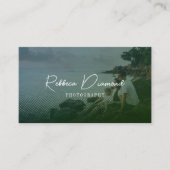 Modern Emerald Green Overlay 4 Foto Script Visitenkarte (Vorderseite)