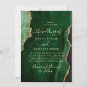 Modern Emerald Green Rosy Wedding Einladung (Vorderseite)
