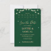 Modern Emerald green Save The Date (Vorderseite)