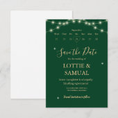 Modern Emerald green Save The Date (Vorne/Hinten)