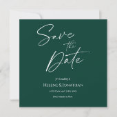 Modern Emerald Green Save the Date (Vorderseite)