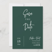 Modern Emerald Green Save the Date Boho Wedding Einladung (Vorderseite)