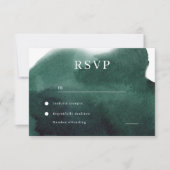 Modern Emerald Green Watercolor Wedding RSVP Karte (Vorderseite)