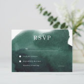 Modern Emerald Green Watercolor Wedding RSVP Karte (Stehend Vorderseite)