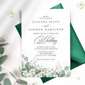 Modern Emerald Greenery Wedding Einladung