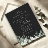 Modern Emerald Greenery Wedding Einladung