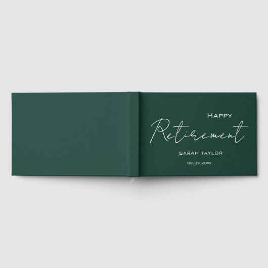 Modern Emerald Happy Retirement Personalized  Gästebuch (Voll)