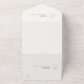 Modern Emerald Monogram Script Wedding All In One Einladung (Außenbereich)