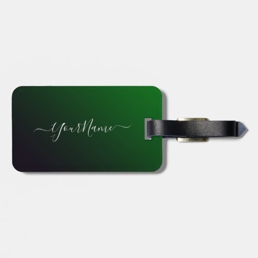 modern emerald ombré personalized gepäckanhänger (Rückseite horizontal)