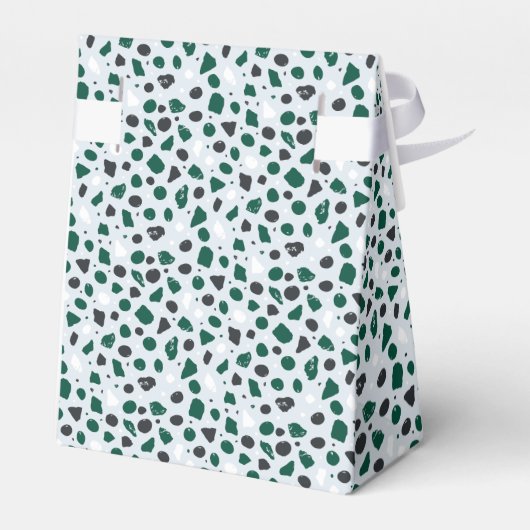 Modern Emerald Terrazzo & Confetti Geschenkschachtel (Rückseite)