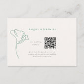 Modern Emerald Wedding Website Enclosure Card Begleitkarte (Vorderseite)