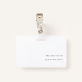 Modern Employee Foto Overlay ID Name Logo Weiß B Ausweis (Rückseite mit Klammer)