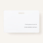 Modern Employee Foto Overlay ID Name Logo Weiß B Ausweis (Rückseite)