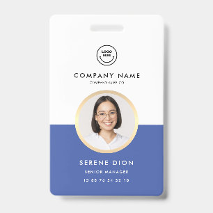 Modern Employee ID Foto ID Company ID Blue Ausweis